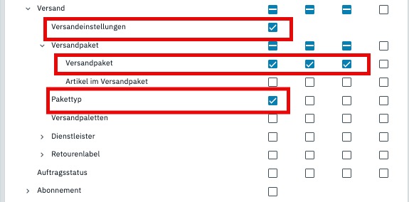 Berechtigung Versand in PlentyOne